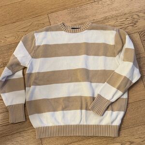 Brandy Melville Striped Beige and White Sweater